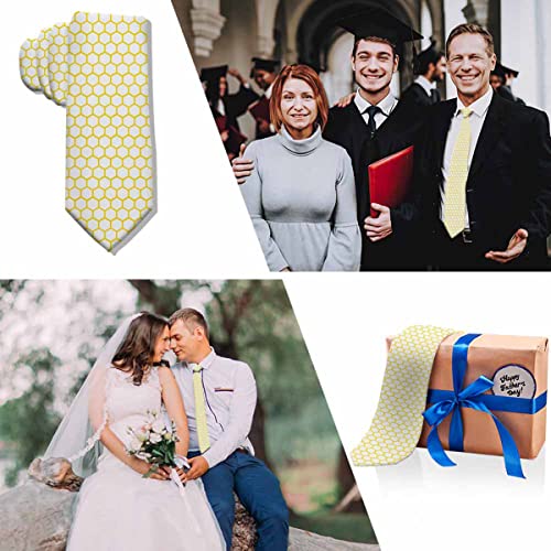 Men's Ties Novelty Tie Necktie for Men Teen Boys Multicolor Tie Party Holiday Thanksgiving Christmas - color: Yellow Honeycomb