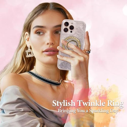 Magnetic Phone Ring for MagSafe Grip [Super Magnet] StylishTwinkle Design Ring Holder Stand, magsafe pop Socket (Gold) - color: Gold
