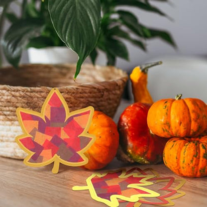 Chiisong 24 Sets Fall Maple Leaf Crafts DIY Fall Leaf Tissue Paper Kit - style: Maple
