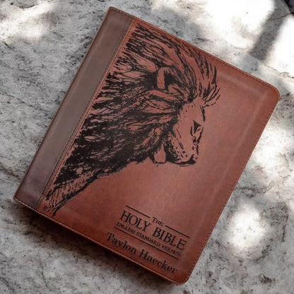 J2 Personalized ESV Journal Study Bible, Lion Engraving
