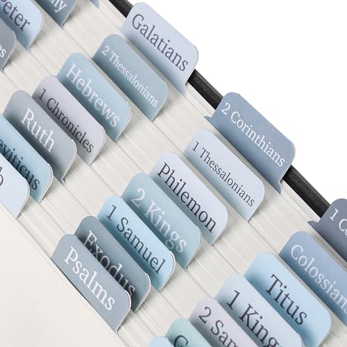 Mr. Pen- Laminated Bible Tabs, 75 pcs, Easy-to-Read & Apply - color: Blue Shades