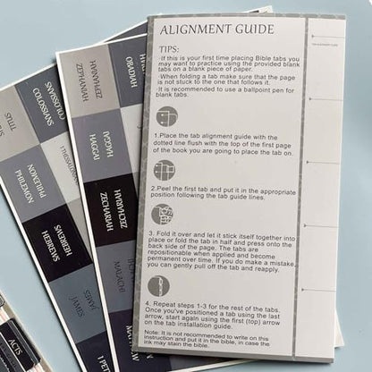 Thinkor Reposition Laminated Bible Tabs, Large Print Stickers, Easy to Read and Apply Bible Tabs for Women and Man (Gray Blue) - color: Gray Blue