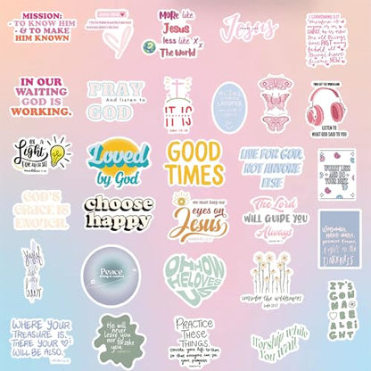 Sapuion 200PCS Bible Stickers, Inspirational Christian Stickers, Bible Verse Stickers, Aesthetic Jesus Faith Stickers for Water Bottles, Religious Christian Gifts for Kids Men and Women