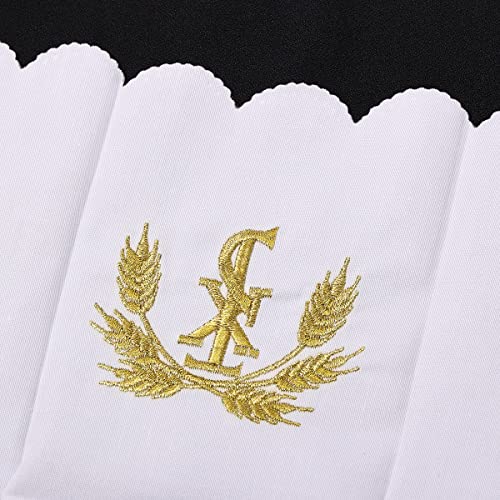 BLESSUME Church Mass Altar Cloth Purificator Cloth Cross Embroidery (White 5) - color: White 5