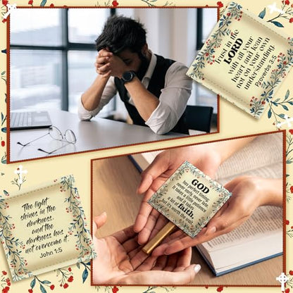 Fanfanwin 38 Sets Prayer Quilt Squares with Crosses, Wildflower, Brown - color: Brown, style: Wildflower