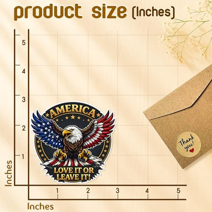 4 Pcs Patriotic Stickers American Eagle US Flag Military Tribute Stand - color: Patriotic Stickers