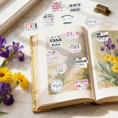 100 Pcs Spanish Inspirational Bible Verse Stickers for Adults - style: Spanish Bible Verse
