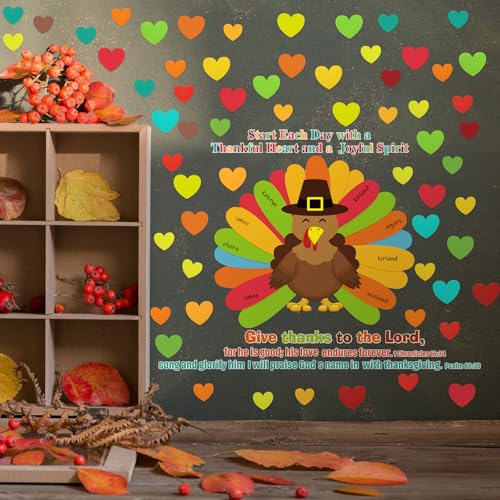 Mooliwe 103 Pcs Thanksgiving Turkey Classroom Bulletin Board Decoration Set