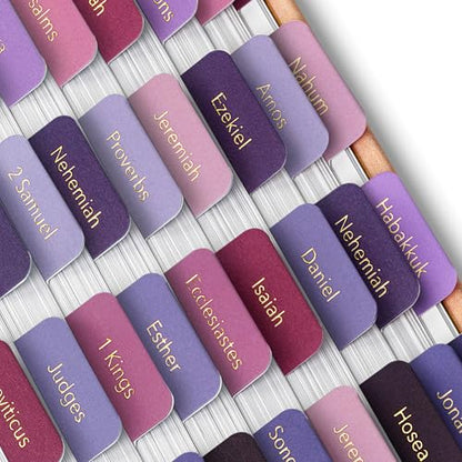 Mr. Pen- Bible Tabs, 75 Tabs, Berry Bloom, Gold Foil Embossed Lettering - color: Berry Bloom