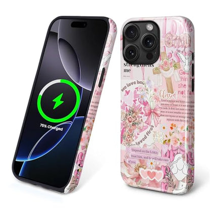 Magnetic Case for iPhone 14 Pro, Compatible with Magsafe PC Hard Shell & Silicone Inner Bumper Anti-Scratch Full-Body Cover Shockproof Slim Design Retro Newspaper Collage Religious Jesus - color: Retro Newspaper Collage Religious Jesus, size: iPhone 14 Pr