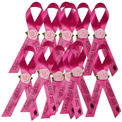 Personalized Memorial Service Funeral Ribbon Pins 20 Cross Religious Celebration of Life Custom Made Awareness Remembrance Anniversary Death Cross Sympathy Name Angel - color: Fuchsia
