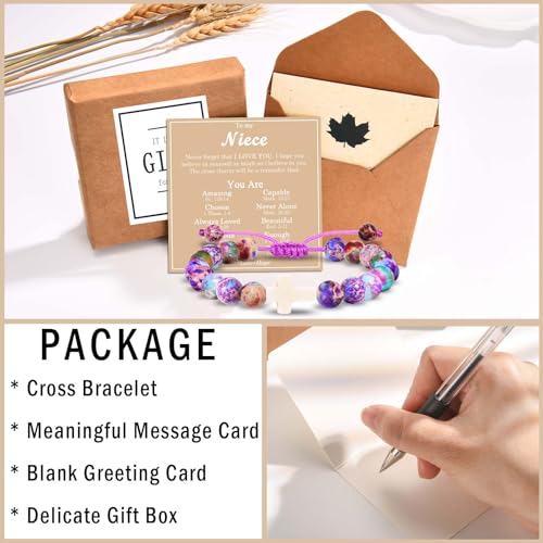 EFVISD Cross Bracelet Gifts for Boys Girls Christian Religious Gifts - color: Niece