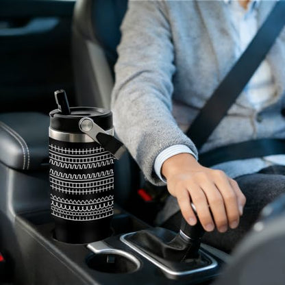 30 oz F This S Travel Mug with Handle and Straw, Geometric Pattern Stainless Steel Vacuum Insulated Tumbler, Water Bottle, Funny Office Gifts for Coworkers - color: fuck this shit travel mug