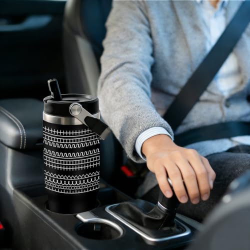 30 oz F This S Travel Mug with Handle and Straw, Geometric Pattern Stainless Steel Vacuum Insulated Tumbler, Water Bottle, Funny Office Gifts for Coworkers - color: fuck this shit travel mug