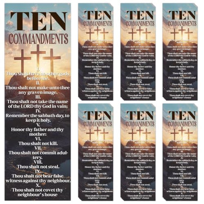 Ten Commandments Bookmarks Gifts - 100 Pcs Bible Verse Religious Bookmark Paper Christian Inspirational Book Marks Page Marker for Women Men Office Church Book Lovers Reading Party Rewards - color: Ten Commandments