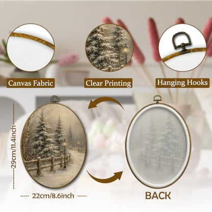 Mcehtle Christmas Winter Pine Tree Wall Art Decor Framed 8.6x11.4 - color: 26