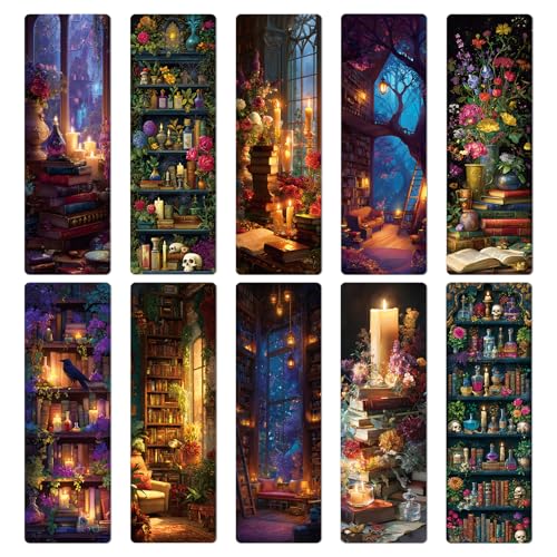 Wxiben 100 Pcs Dark Academia Bookmarks Floral Library Book Page Marks Gifts - color: Dark Academia