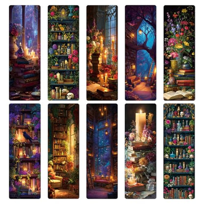 Wxiben 100 Pcs Dark Academia Bookmarks Floral Library Book Page Marks Gifts - color: Dark Academia