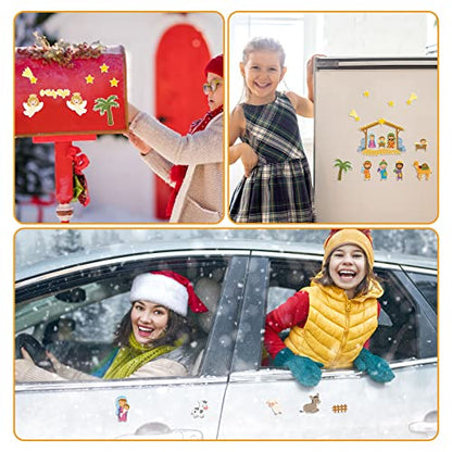 Yinder 26 Pcs Nativity Scene Magnets, Xmas Refrigerator Magnets, Classic - style: Classic