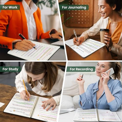 Taja Large Spiral Lined Journal for Women and Men, Notebook for Work - color: Z-Poppy Garden