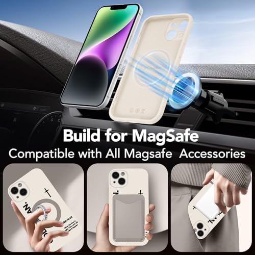 Magnetic Phone Case for iPhone 14, Aesthetic Jesus Bible Verse Cross Pattern Print for Women Men, Compatible with Magsafe, Shockproof Soft Silicone Cover for iPhone14 6.1", White - color: White, size: iPhone 14
