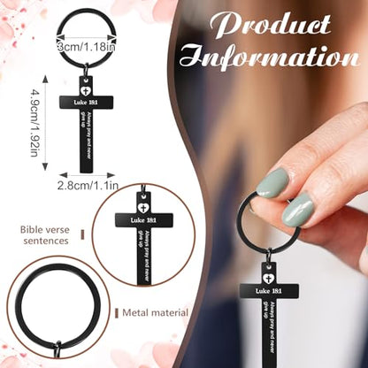 45 Pcs Christian Cross Keychain Bulk 15 Styles - color: Black, style: Bible