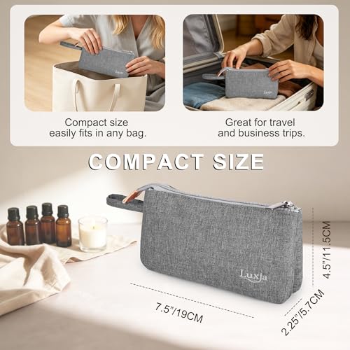 LUXJA Essential Oil Carrying Bag Holds 9 Bottles, Gray - color: Gray, size: double-layer: hold 9 bottles