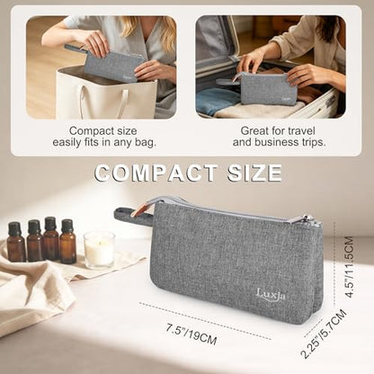 LUXJA Essential Oil Carrying Bag Holds 9 Bottles, Gray - color: Gray, size: double-layer: hold 9 bottles