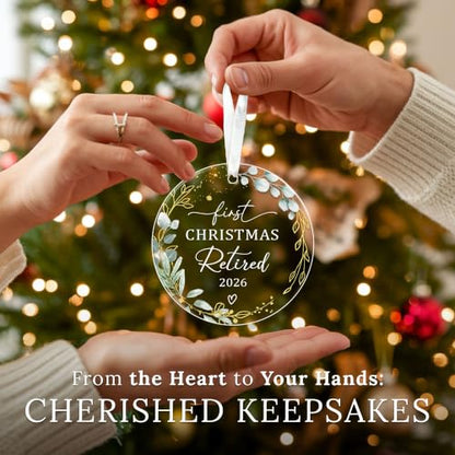 HEXMOZ Retirement Gift for Woman - Retirement Gifts for Men, Women 2026 - color: First Christmas Retired 2026