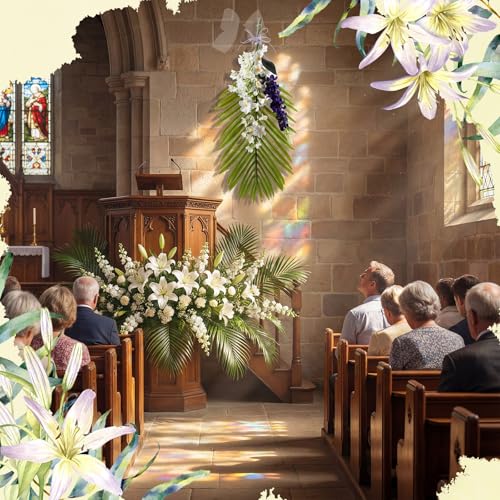 Cinnvoice Palm Sunday Wreath Artificial Front Door Wreath - style: Palm Sunday