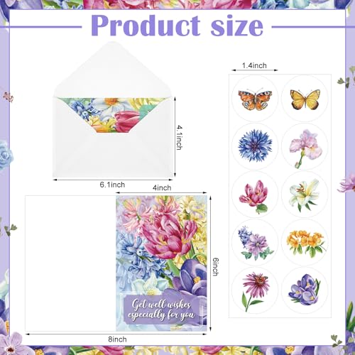 50 Pack Christian Get Well Cards Bulk, 4 x 6 Inch Christian Sympathy Cards - style: Flower of Nature