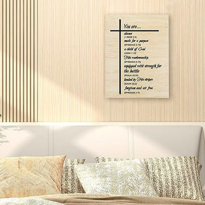 WODMIS Bible Verses Christian Wall Decor Framed Canvas Art - Scripture Religious Home Decorations for Living Room, Bedroom - Inspirational 11x14 Wall Art