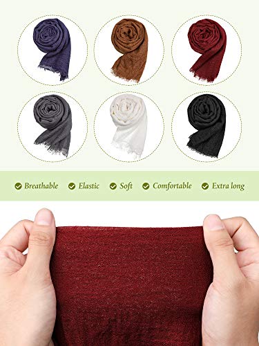 Geyoga 6 Pcs Women Scarf Shawl Hijab Scarves - color: Classic Colors