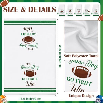R HORSE 5 Pack Funny Football Kitchen Dish Towels - color: Football