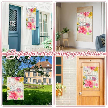 Christian House Flag 28 x 40 Double-Sided, With God All Things Are Possible - color: g18 28x40