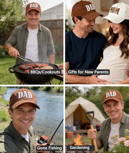 Dad Hats for Men, 3D Embroidered Dad Baseball Cap - color: Brown
