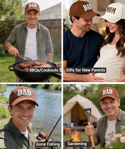 Dad Hats for Men, 3D Embroidered Dad Baseball Cap - color: Brown