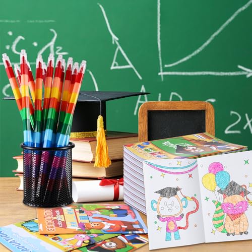 BenLouis 60Pcs Graduation Mini Coloring Books Bulk for Kids Party Favors - style: Graduation