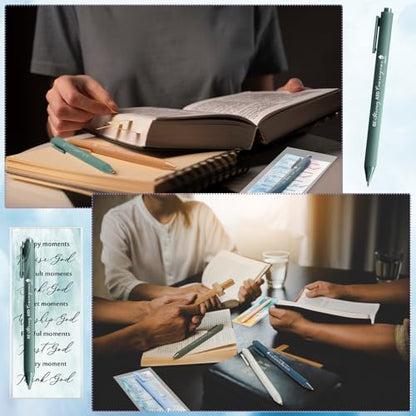 Sayglossy 50 Sets Christian Gifts Pens with Scripture Bookmarks