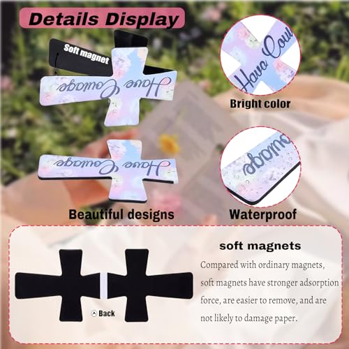 16PCS Magnetic Cross Bookmarks Gifts, Magnetic Bookmark Christian Cross Magnetic Page Markers Religious Bible Verses Bookmarks for Bible Study, Readers, Teachers, Students (B) - color: B