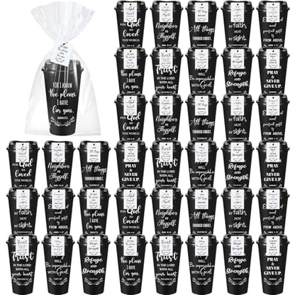 LemonRoad 120 Sets Christian Cups 16 oz Bulk Church Gifts, Black - color: Black