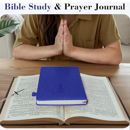 Bible Study Journal Scripture Notebook - Christian Note Taking Kit with Guided Prompts - Inspirational Religious Gifts - Faith Based Stationery Supplies for Church Notes (Mystic Blue) - color: Mystic Blue
