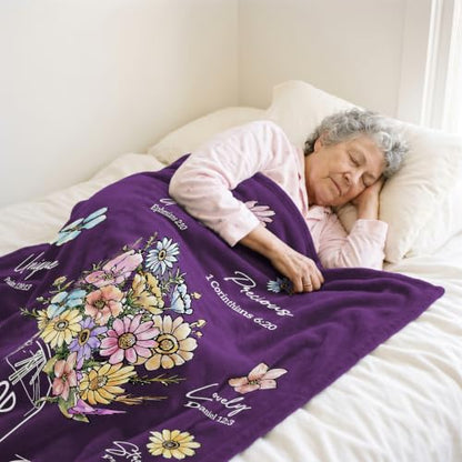 Christian Birthday Gifts for Women, Christian Religious Blanket 80''x 60'' - color: Deep Purple, size: 80"x60"