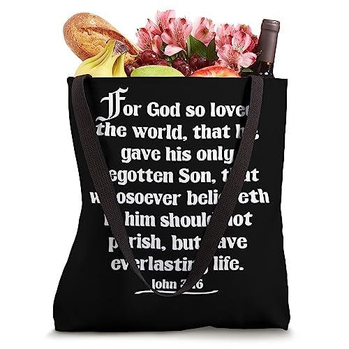 John 3:16 King James Bible Version, Complete Verse KJV Tote Bag