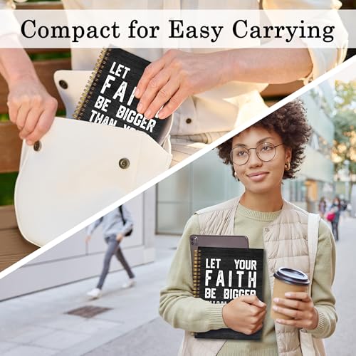 Christian Spiral Notebook 5.5x8.3, Inspirational Bible Scripture Journal for Women, Let Your Faith Be Bigger Than Your Fear Notebook for Note Taking, Christian Office Supplies - color: whtie-notebook-christian 10