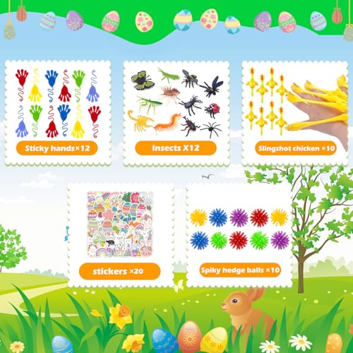 GOAUS Easter Egg Fillers Party Favors for Kids, 220 Pcs Small Toys Prizes Bulk, Goodie Bags Stuffers, Treasure Box Toys for Classroom, Prize Box Birthday Goody Bag - style: 220 toys