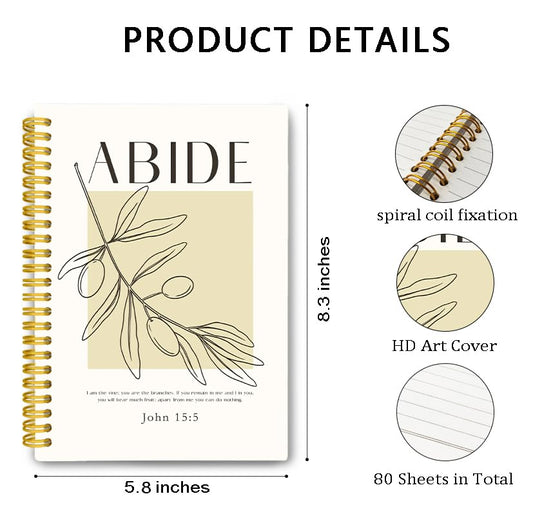 Bible Verse Journaling Notebooks for Women, Christian Women Gifts, Inspirational Christian Spiral Notebook Journal for Teen Girls, John 15:5, 5.8x8.3 in - color: John 15:5