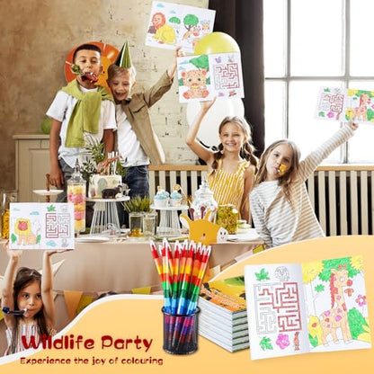 BenLouis 24 Pcs Jungle Safari Mini Coloring Books for Kids Party Favors - style: Safari Animals