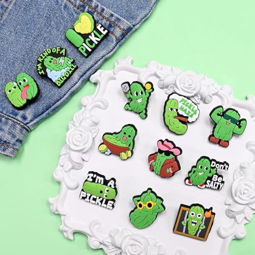 Cute Pins Bulk, Funny Lapel Badge Pins Rubber Brooch Pins for Backpacks, Hats, Bags - style: Pickle-22PCS