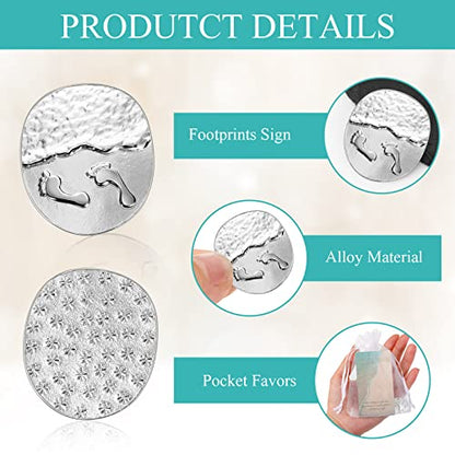 BBTO 30 Pcs Footprints in The Sand Gifts, Footprints in The Sand Coins with Cards, Organza Bags, Pocket Hug Tokens, Christian Religious Gifts Bulk for Family, Friends